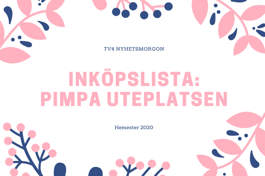 Inköpslista Nyhetsmorgon – Pimpa uteplatsen
