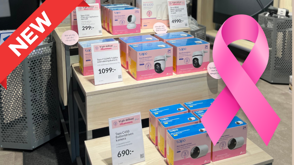 I oktober tar TP-Link och Kjell & Company ställning i kampen mot cancer genom att bli partner till Cancerfondens Rosa Bandet-kampanj.