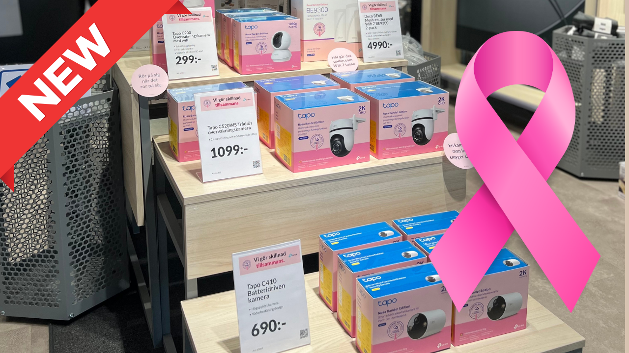 I oktober tar TP-Link och Kjell & Company ställning i kampen mot cancer genom att bli partner till Cancerfondens Rosa Bandet-kampanj.
